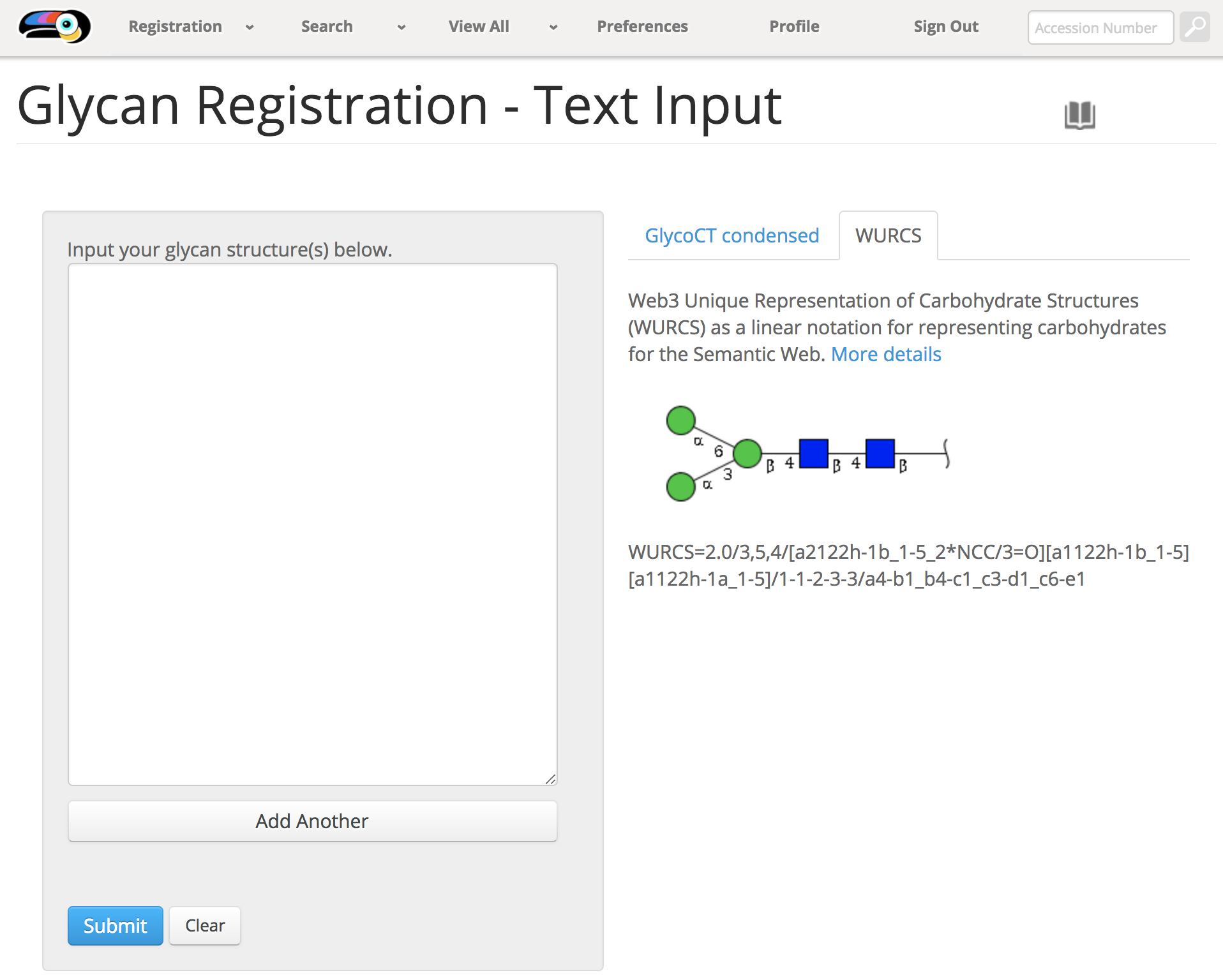 Glytoucan Text Interface